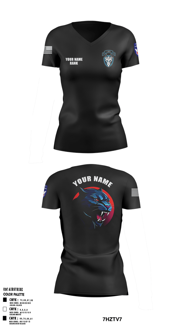 1st Platoon, 95th CBRN 66149028 Women's Short Sleeve V-neck Shirt - 1