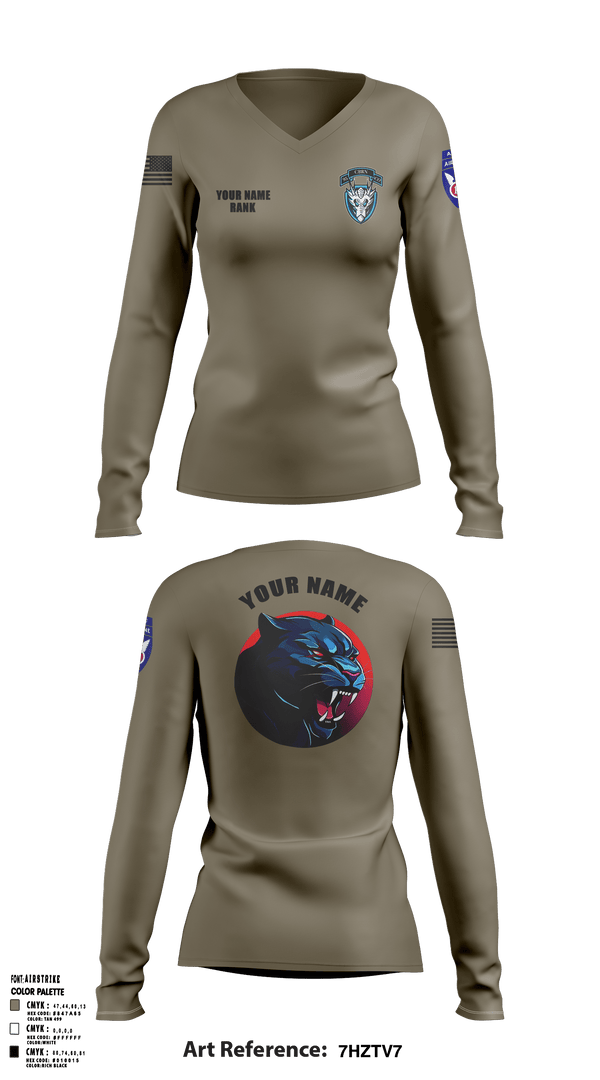 1st Platoon, 95th CBRN 66149028 Women's Long Sleeve V-neck Shirt - 2