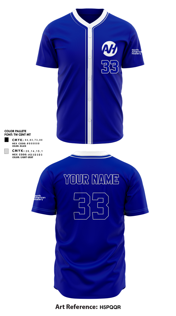 North American Hosiery 54204595 Full Button Baseball Jersey - 10