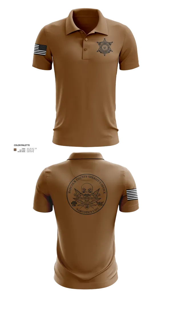 Short Sleeve Performance Polo, Hancock County Sheriff’s Office, Police, Teamtime, Team time, sublimation, custom sports apparel, team uniforms, spirit wear, spiritwear, sports uniforms, custom shirts, team store, custom team store, fundraiser sports, apparel fundraiser