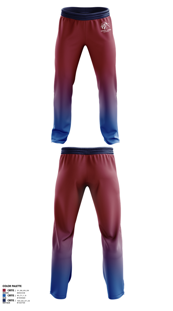 Sweatpants, Scripps Ranch Lacrosse, Men's Lacrosse, Teamtime, Team time, sublimation, custom sports apparel, team uniforms, spirit wear, spiritwear, sports uniforms, custom shirts, team store, custom team store, fundraiser sports, apparel fundraiser