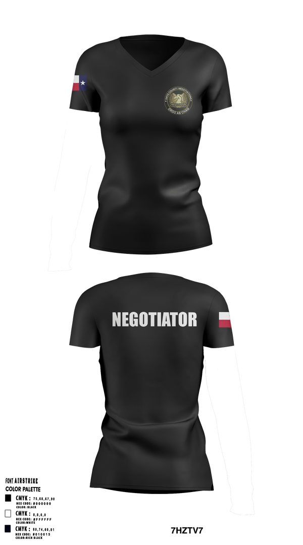 Hays County Crisis Negotiations Team 31818784 Women's Short Sleeve V-neck Shirt - 2