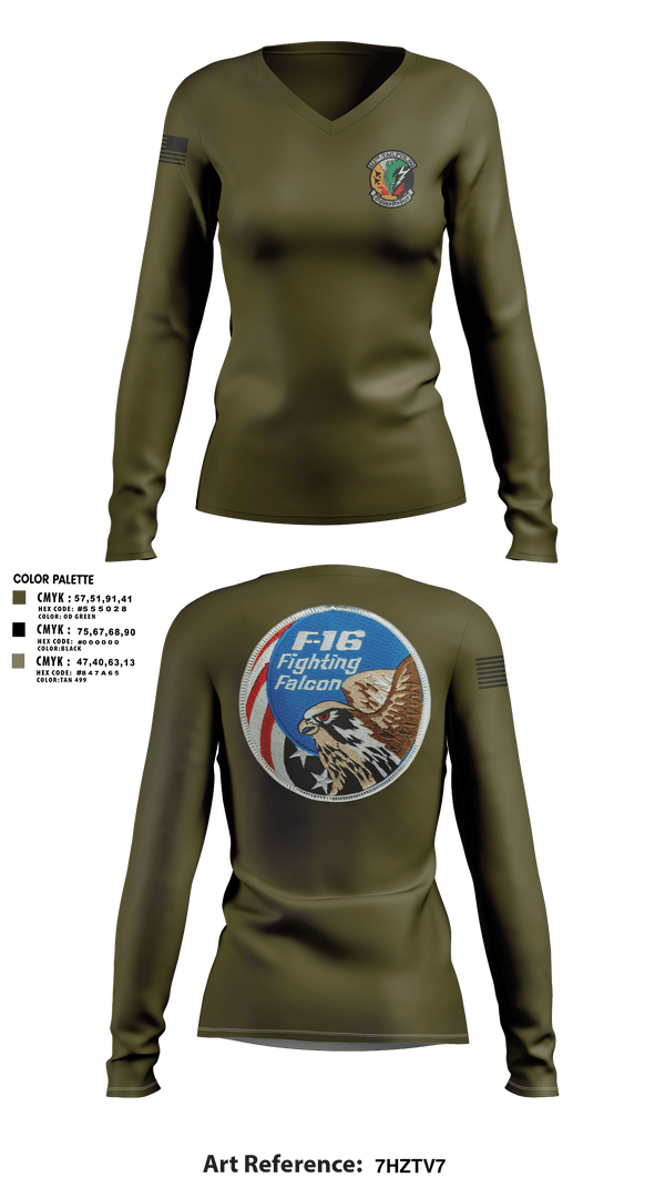 512th Dragons 89683598 Women's Long Sleeve V-neck Shirt - 4