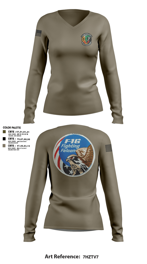 512th Dragons 89683598 Women's Long Sleeve V-neck Shirt - 6