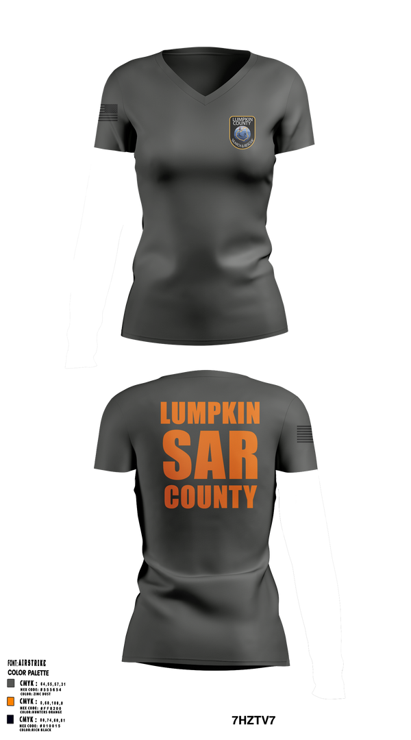 LCSAR 71102338 Women's Short Sleeve V-neck Shirt - 1