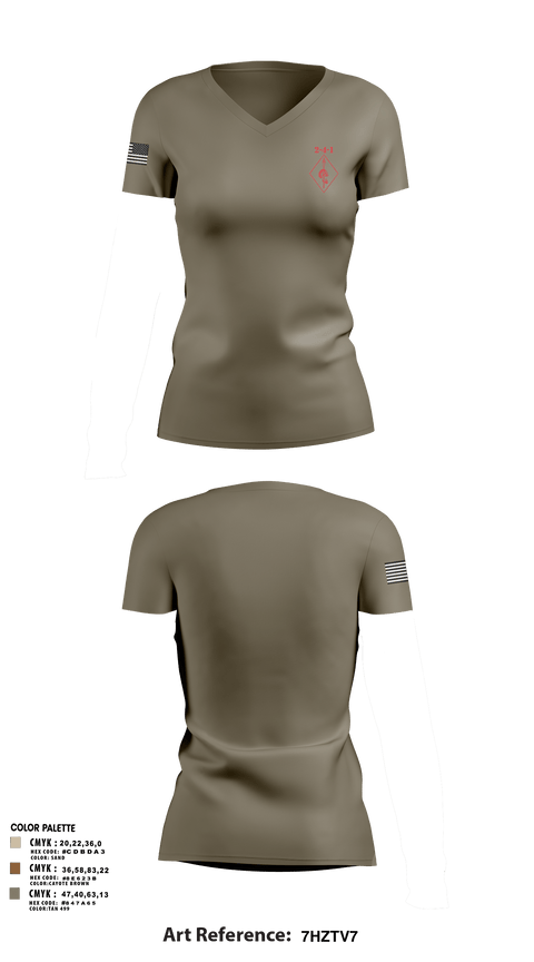 2-4-1 22384895 Women's Short Sleeve V-neck Shirt - 6