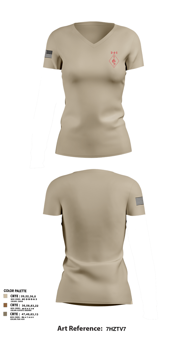2-4-1 22384895 Women's Short Sleeve V-neck Shirt - 7