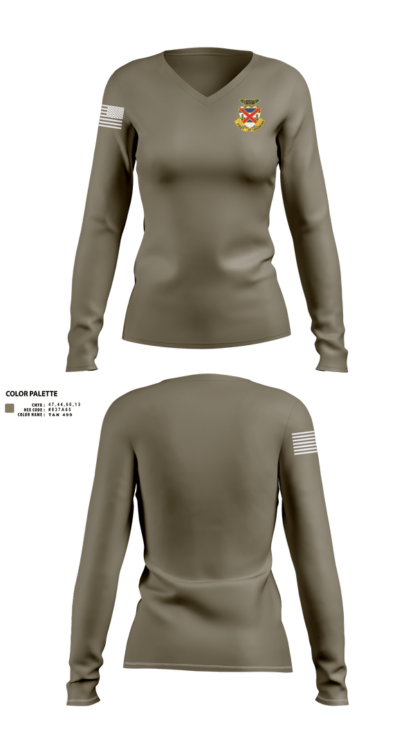 3-13 infantry 64660778 Women's Long Sleeve V-neck Shirt - 3