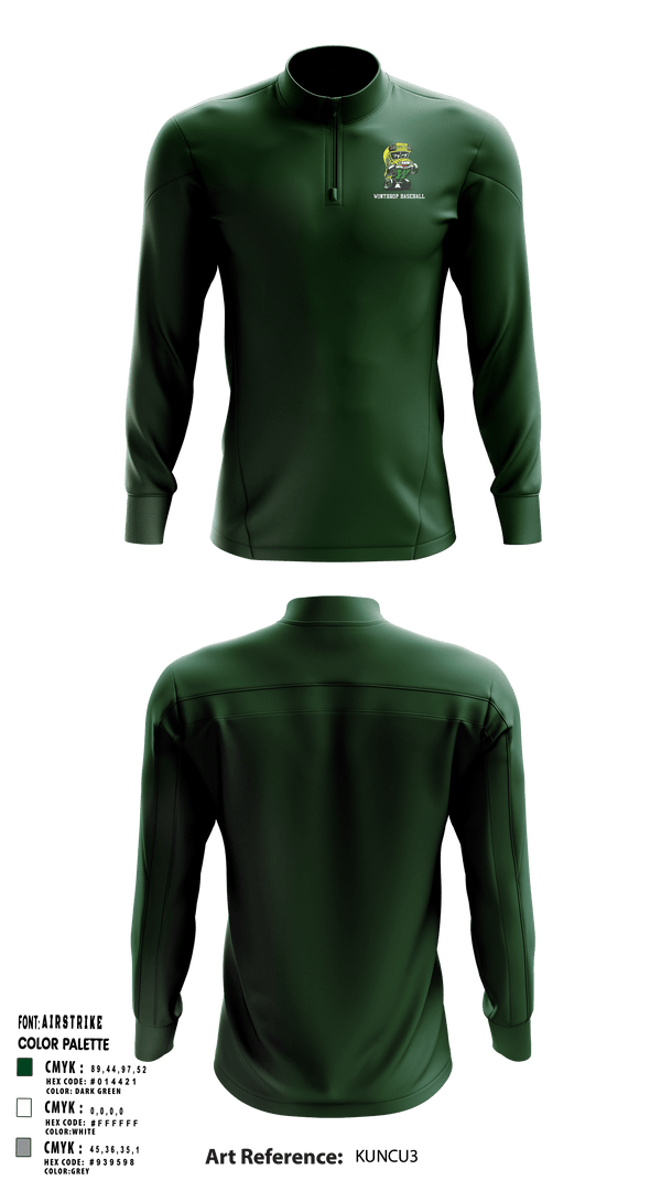 Winthrop Baseball 32251346 Quarter Zip Jacket -2