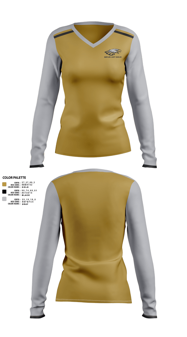 Naylor Lady Eagles Softball Women's Long Sleeve V-neck Shirt - 1