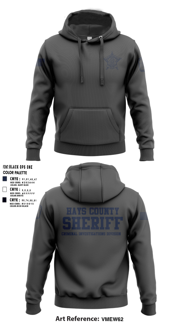 Hays County Sheriff's Office - CID 76464241 Hoodie - 5