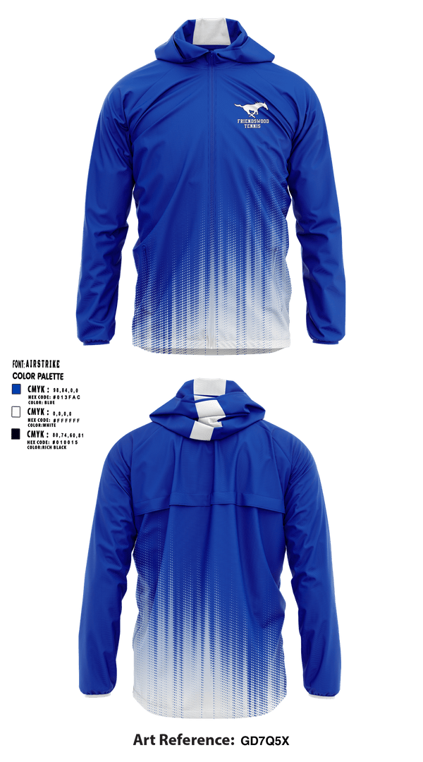 Friendswood Junior High School Tennis 5740314 Windbreaker - 1