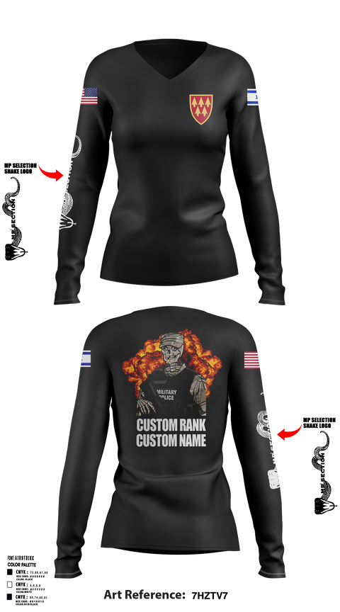 13th MDB 55171916 Women's Long Sleeve V-neck Shirt - 1