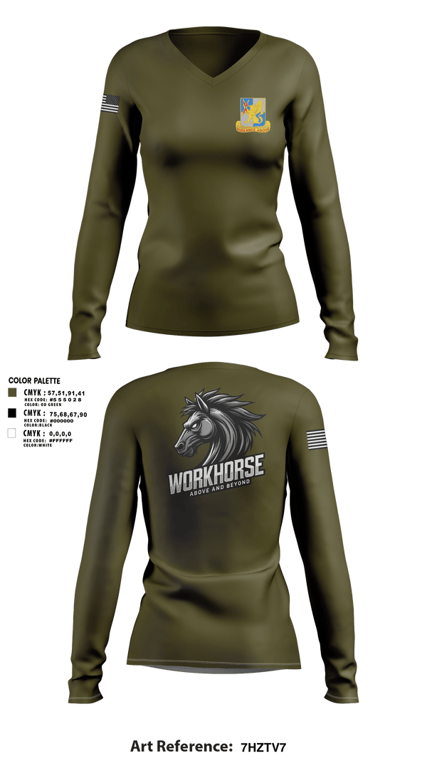 224th MI 54422647 Women's Long Sleeve V-neck Shirt - 1