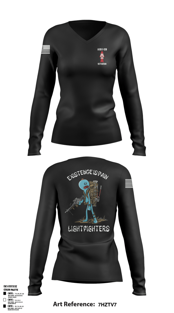 A. Co 1-128 97646593 Women's Long Sleeve V-neck Shirt - 2