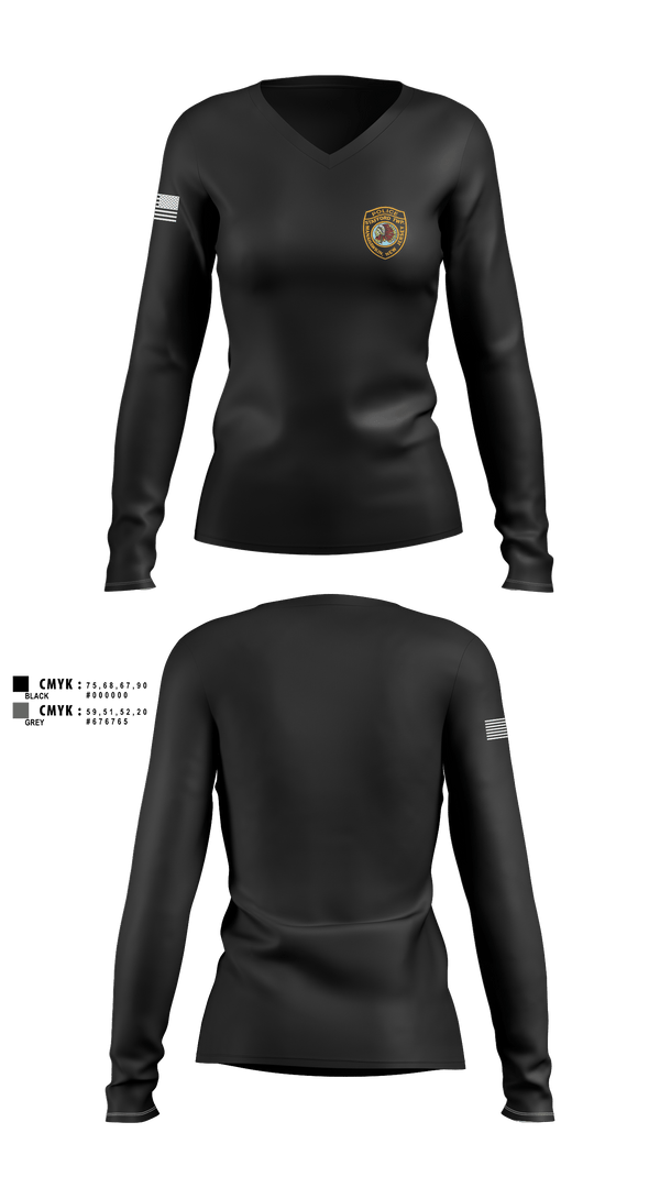 Stafford Police K9 88885313 Women's Long Sleeve V-neck Shirt - 1