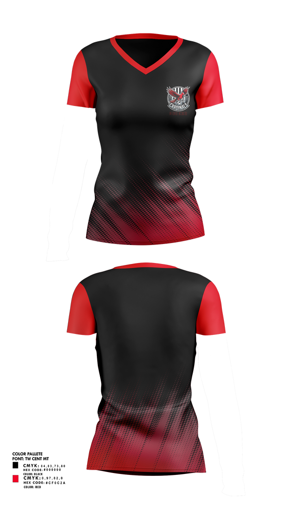 Cardinals Soccer 95667088 Women's Short Sleeve V-neck Shirt - 1