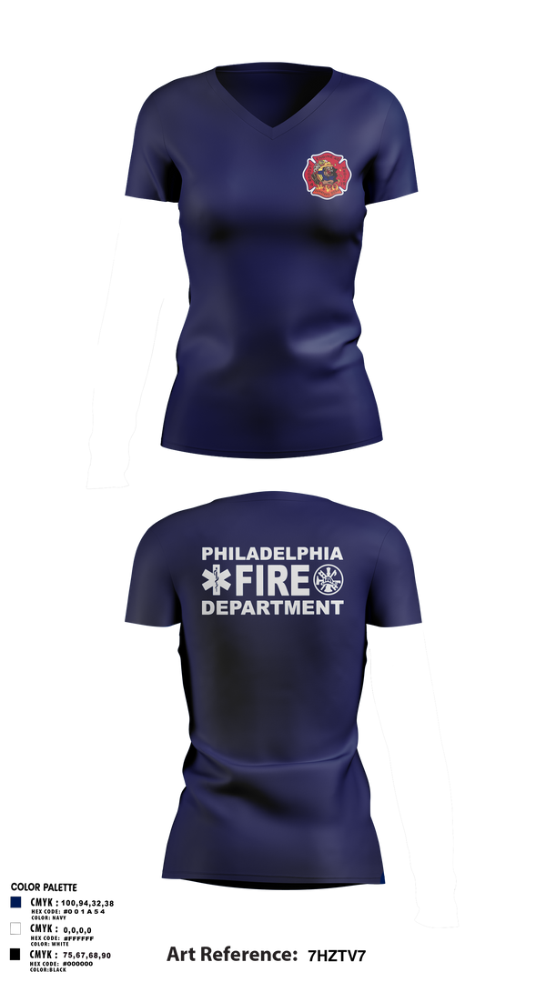 Engine 40 Ladder 4 Medic 19 58015136 Women's Short Sleeve V-neck Shirt - 101