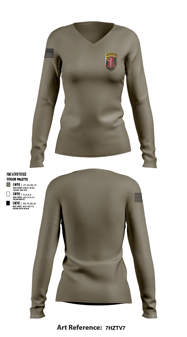 204th MEB Mountaineers 65982822 Women's Long Sleeve V-neck Shirt - 1