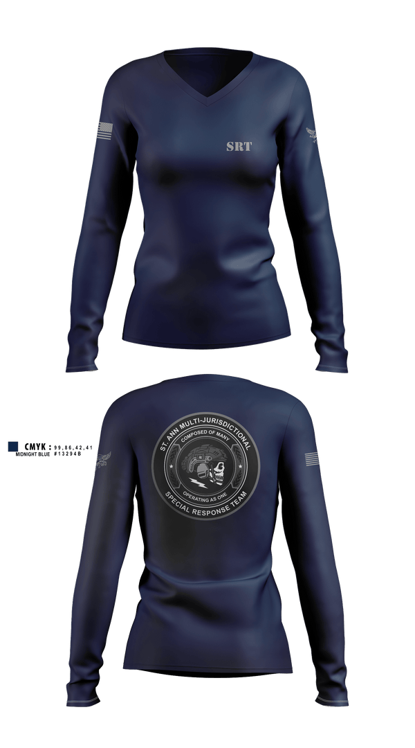 St. Ann SRT 47217904 Women's Long Sleeve V-neck Shirt - 1
