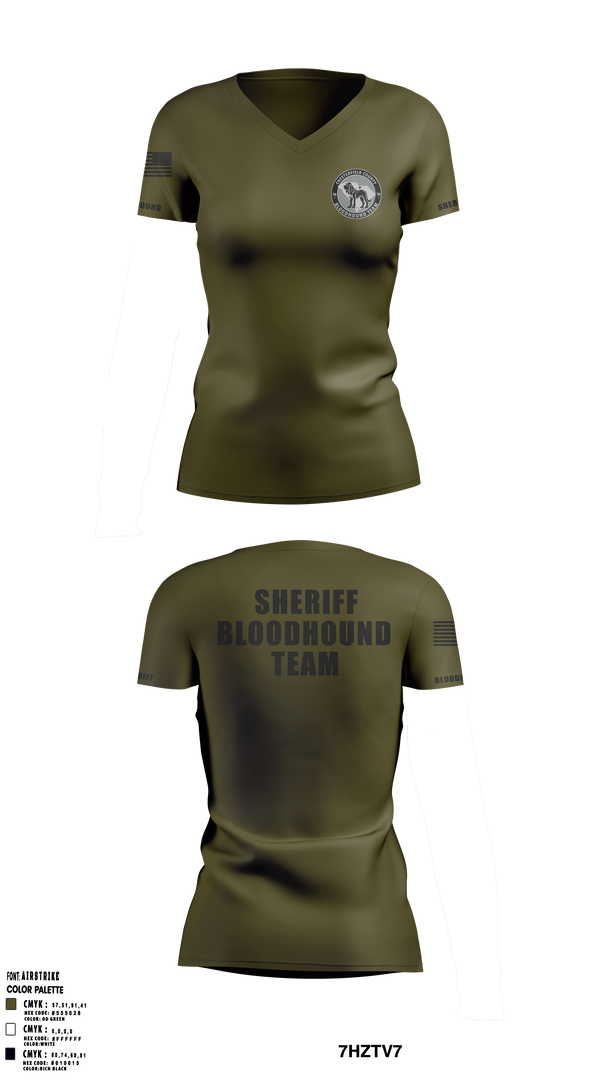 Chesterfield County Sheriff Office 72632097 Women's Short Sleeve V-neck Shirt -2