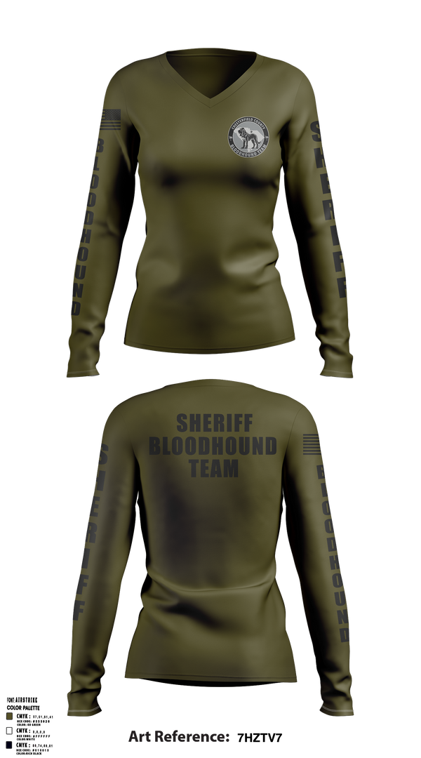 Chesterfield County Sheriff Office 72632097 Women's Long Sleeve V-neck Shirt - 2