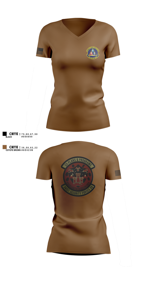 341 SFS 71584549 Women's Short Sleeve V-neck Shirt - 2