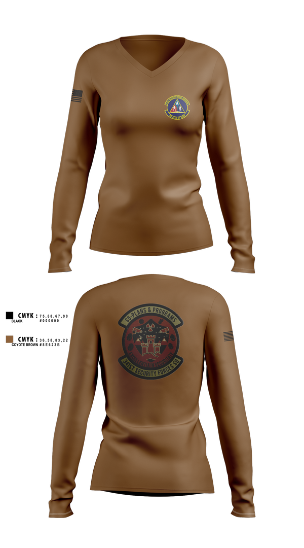 341 SFS 71584549 Women's Long Sleeve V-neck Shirt - 2