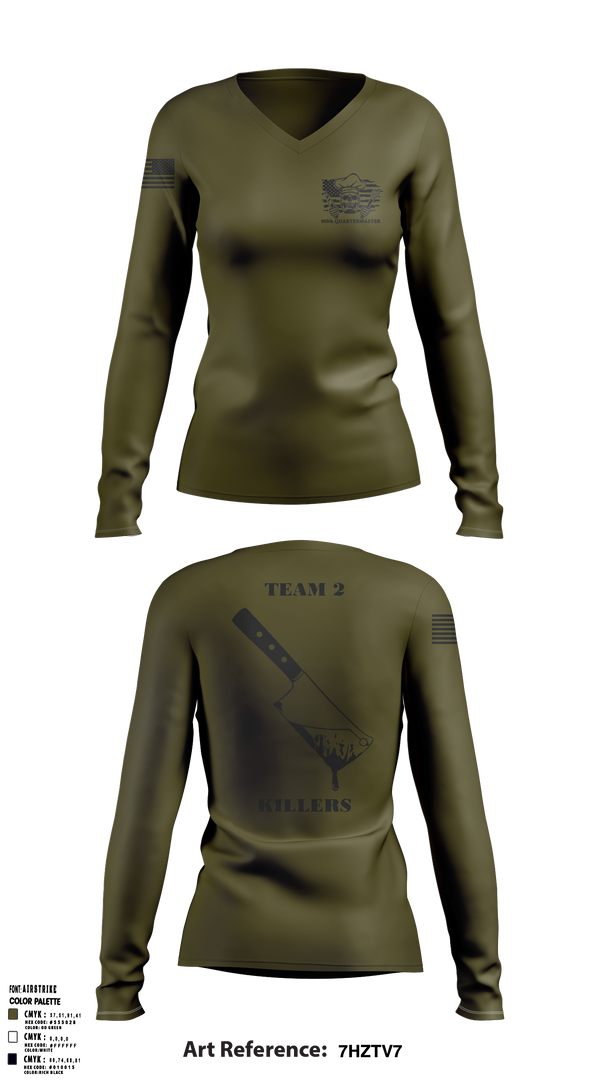 900 TEAM 2 3732293 Women's Long Sleeve V-neck Shirt - 2