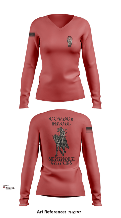 2-124IN SNIPER 8082556 Women's Long Sleeve V-neck Shirt - 102