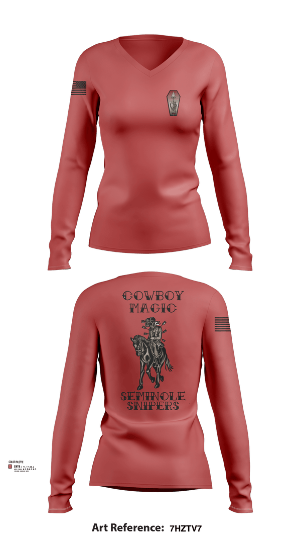 2-124IN SNIPER 8082556 Women's Long Sleeve V-neck Shirt - 102