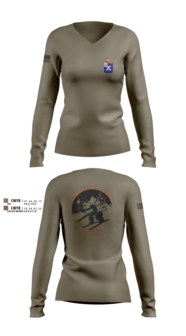 S6 1-32 IN 64050243 Women's Long Sleeve V-neck Shirt -1