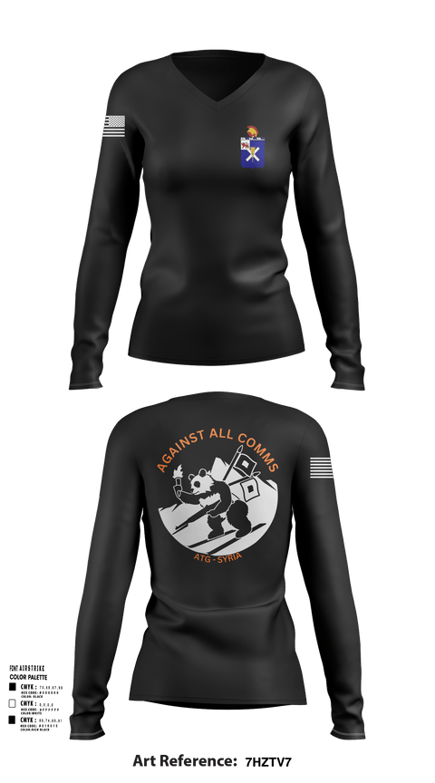 S6 1-32 IN 64050243 Women's Long Sleeve V-neck Shirt - 102