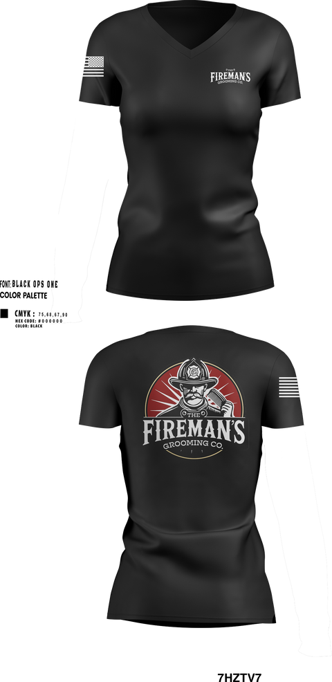 The Fireman,s Grooming Co. 4698736 Women's Short Sleeve V-neck Shirt - 100