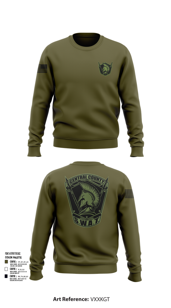 Central County SWAT 7539142 Crew Neck Sweatshirt - 101