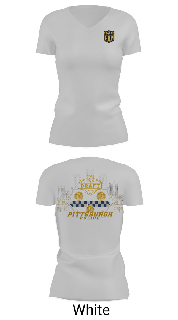Womens Short Sleeve Vneck Shirt, Pittsburgh Police NFL Draft 2026, Police, Teamtime, Team time, sublimation, custom sports apparel, team uniforms, spirit wear, spiritwear, sports uniforms, custom shirts, team store, custom team store, fundraiser sports, apparel fundraiser