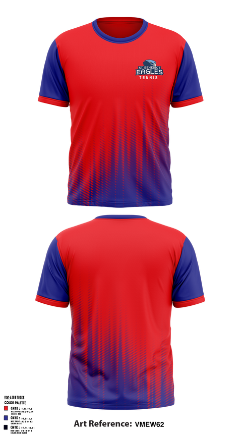 SBA Eagles Tennis 44818213 Short Sleeve Performance Shirt - 1