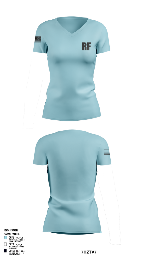 RF 5598796 Women's Short Sleeve V-neck Shirt - 1