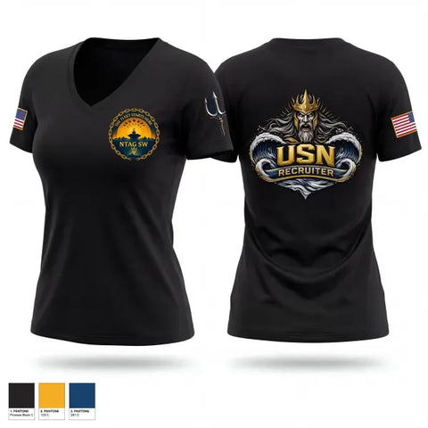 Womens Short Sleeve Vneck Shirt, NTAG SW, Navy, Teamtime, Team time, sublimation, custom sports apparel, team uniforms, spirit wear, spiritwear, sports uniforms, custom shirts, team store, custom team store, fundraiser sports, apparel fundraiser