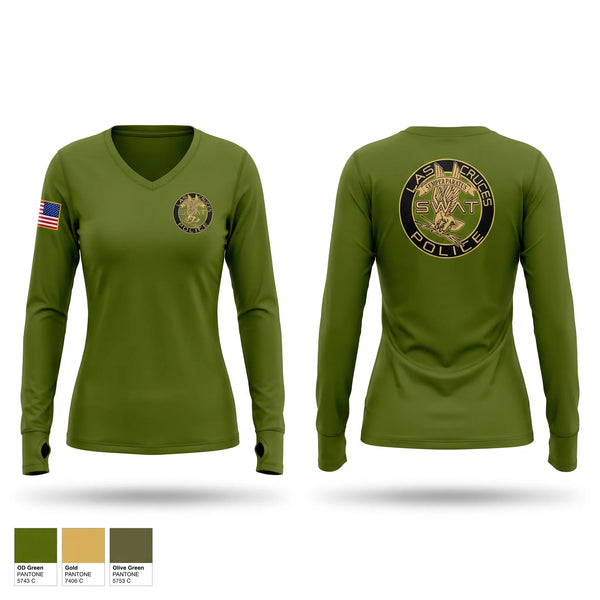Womens Long Sleeve Vneck Shirt, Swat, Police, Teamtime, Team time, sublimation, custom sports apparel, team uniforms, spirit wear, spiritwear, sports uniforms, custom shirts, team store, custom team store, fundraiser sports, apparel fundraiser