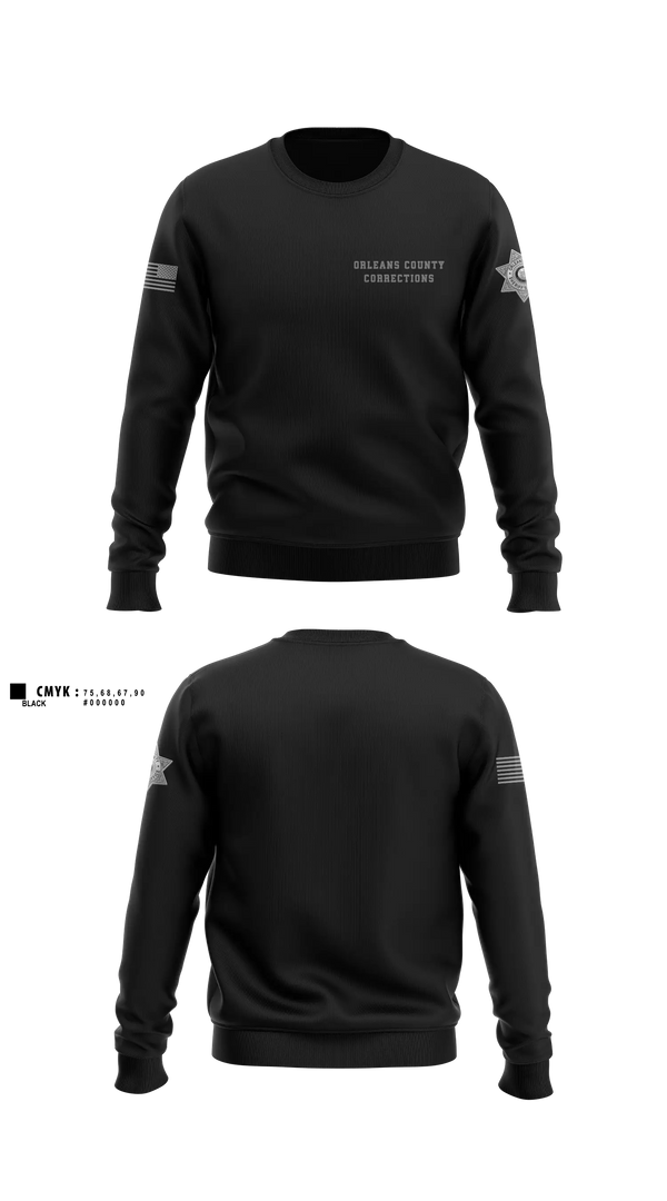Crew Neck Sweatshirt, Orleans County Corrections, Police, Teamtime, Team time, sublimation, custom sports apparel, team uniforms, spirit wear, spiritwear, sports uniforms, custom shirts, team store, custom team store, fundraiser sports, apparel fundraiser