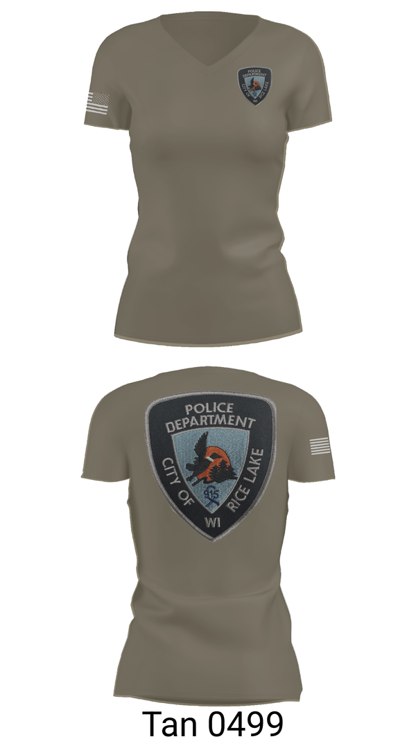 Womens Short Sleeve Vneck Shirt, Rice Lake Police Department, Police, Teamtime, Team time, sublimation, custom sports apparel, team uniforms, spirit wear, spiritwear, sports uniforms, custom shirts, team store, custom team store, fundraiser sports, apparel fundraiser