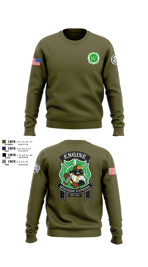 Crew Neck Sweatshirt, 179 HHC Medics, National Guard, Teamtime, Team time, sublimation, custom sports apparel, team uniforms, spirit wear, spiritwear, sports uniforms, custom shirts, team store, custom team store, fundraiser sports, apparel fundraiser