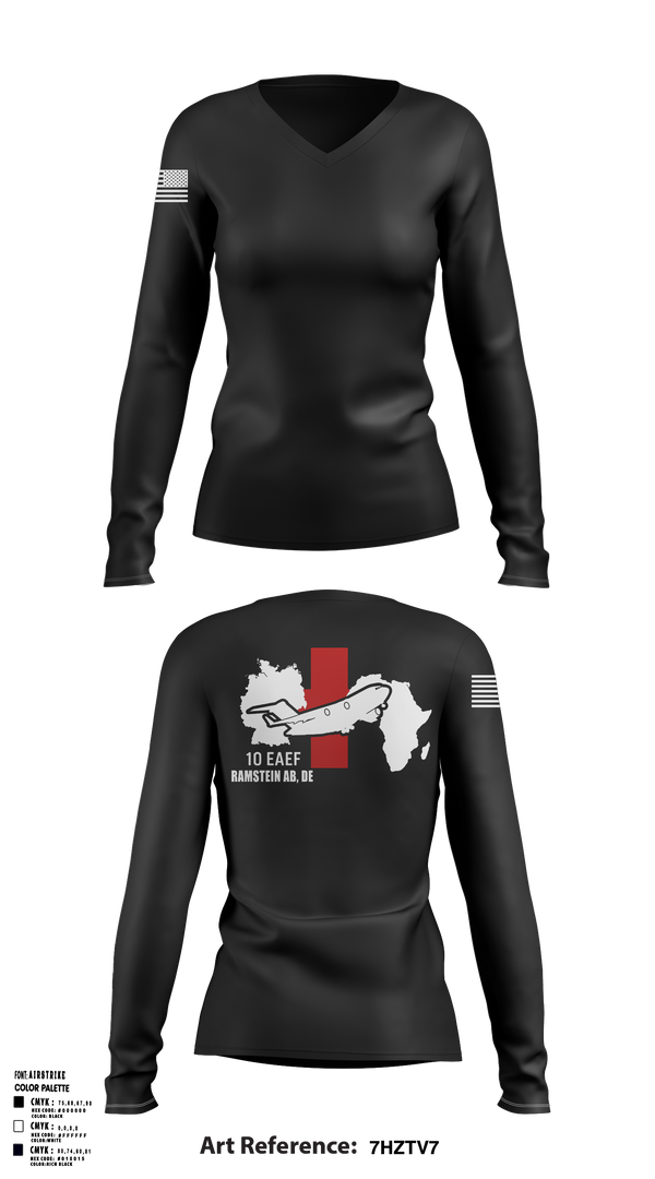 10 EAEF Women's Long Sleeve V-neck Shirt - 3