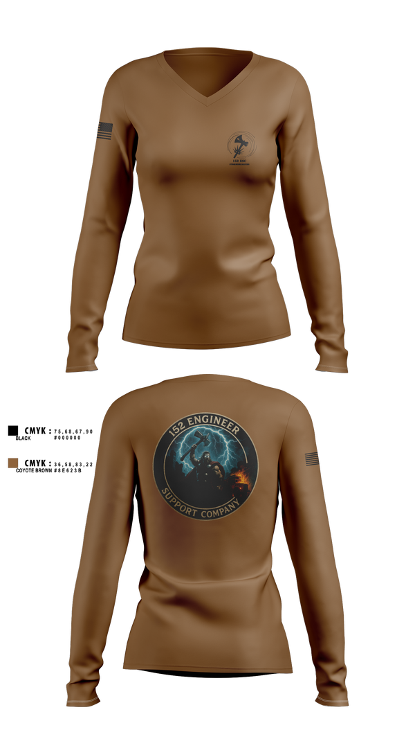 152 ESC 95946759 Women's Long Sleeve V-neck Shirt - 11