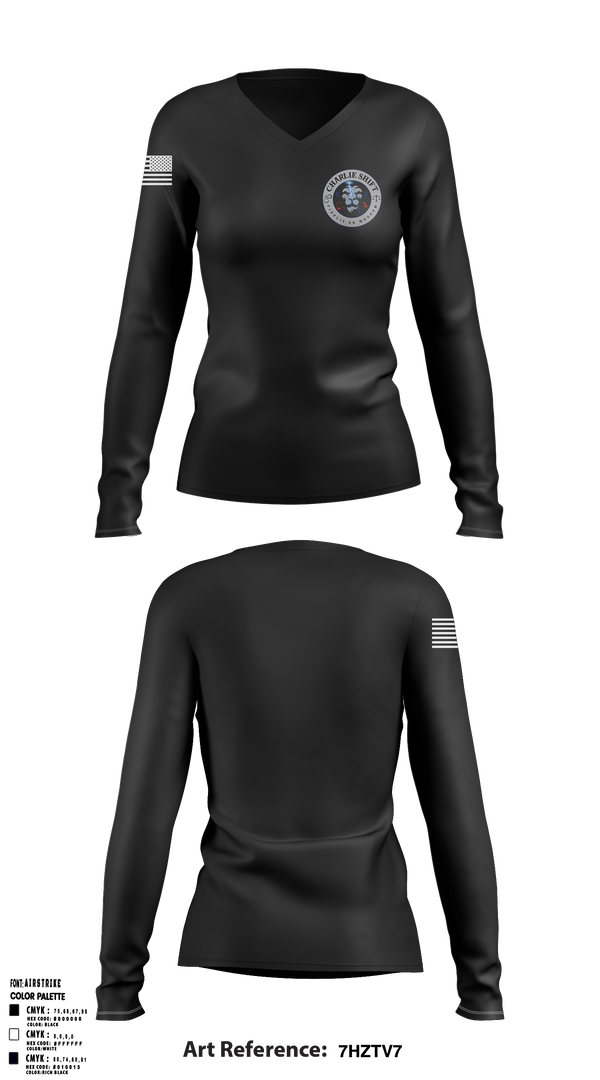 Charlie Shift 96324144 Women's Long Sleeve V-neck Shirt - 4