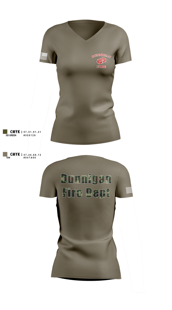 Dunnigan Fire Dept 20290423 Women's Short Sleeve V-neck Shirt - 2