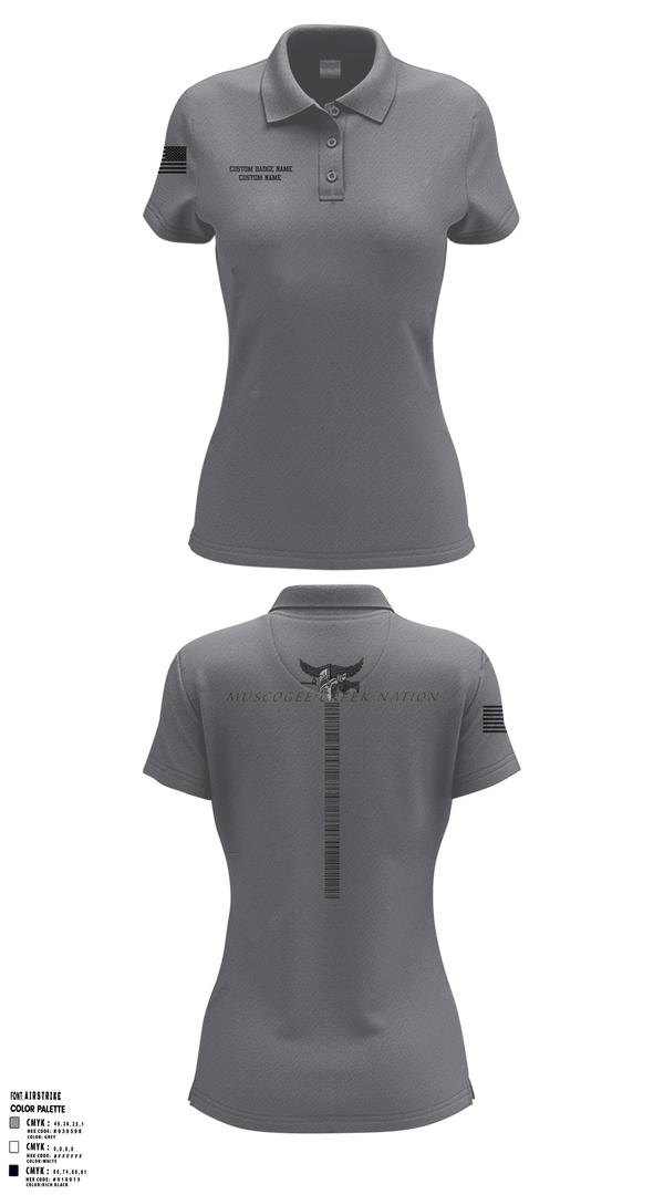 Muscogee Creek Nation SWAT 24361706 Women's Short Sleeve Performance Polo - 4