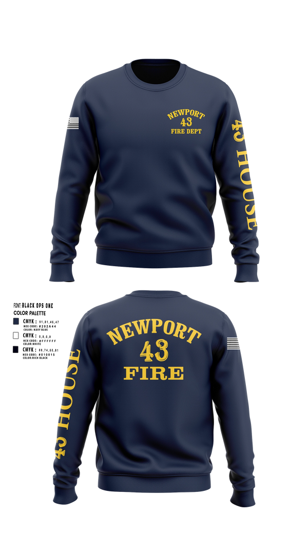 Crew Neck Sweatshirt, Newport Fire Department, Fire Department, Teamtime, Team time, sublimation, custom sports apparel, team uniforms, spirit wear, spiritwear, sports uniforms, custom shirts, team store, custom team store, fundraiser sports, apparel fundraiser