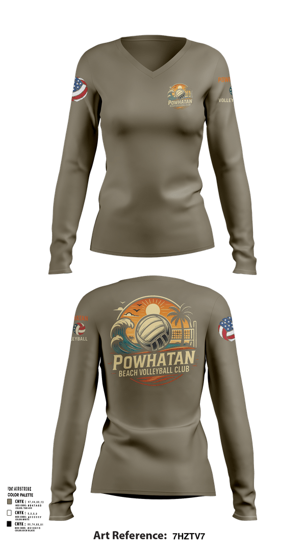 Womens Long Sleeve Vneck Shirt, VB, Women's Volleyball, Teamtime, Team time, sublimation, custom sports apparel, team uniforms, spirit wear, spiritwear, sports uniforms, custom shirts, team store, custom team store, fundraiser sports, apparel fundraiser